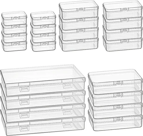 Vista 12 de Goodma Organizadores pequeños de cuentas, 78 piezas de tamaños mixtos, cajas de almacenamiento de plástico transparentes, mini contenedores