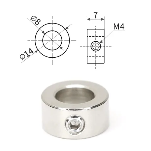 Vista 2 de Anillo de bloqueo de tornillo de plomo T8, 10 piezas de 0.315 in, collar de bloqueo de collar de bloqueo, columna de aislamiento de bloque