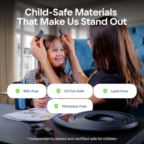 Vista 6 de Esquinas a prueba de bebés y bordes de 15 pies con parachoques de seguridad para esquinas y bordes de muebles, parachoques absorbente de impactos