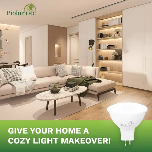 Vista 3 de Bioluz LED Bombilla LED MR16, luz LED de 7 W, paquete de 6 bombillas halógenas de 50 W, no regulables, 3000 K, 12 V, CA/CC, certificación UL, luces