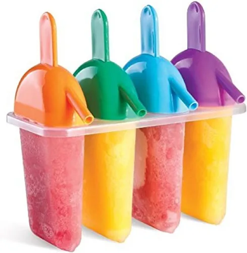 Vista 3 de Juego de 8 moldes para paletas heladas congeladas con protector de goteo de paja para sorber – para golosinas caseras congeladas – yogur congelado