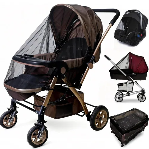 Vista 10 de Mosquitera duradera para bebés (paquete de 2) – Red perfecta para cochecitos, moisés, cunas, corrales, Pack N Plays y mini cuna portátil (café)
