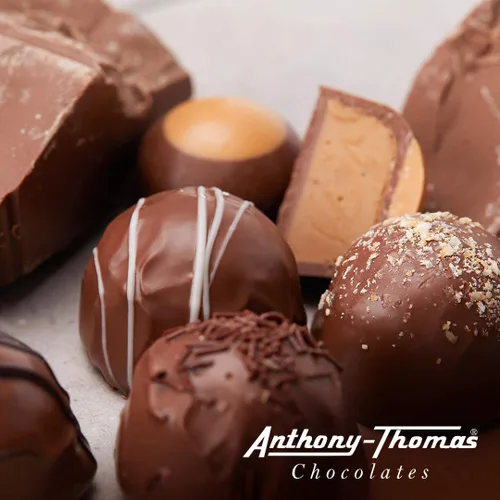 Vista 7 de Anthony Thomas - Caja de chocolates de leche con crema de cacahuete Buckeyes, galardonados en el Estado de Ohio, deliciosos bocadillos.