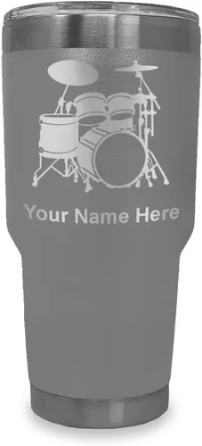Vista 19 de LaserGram Vaso aislado al vacío de 20 onzas, juego de batería, grabado personalizado incluido (negro)
