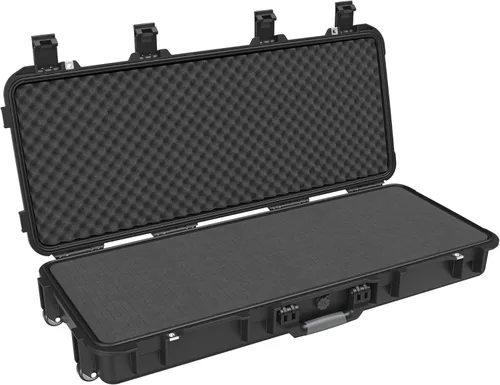 Vista 8 de RPNB Funda para rifle táctico, funda rígida para todo tipo de clima con ruedas y espuma cúbica totalmente personalizable, funda rígida impermeable