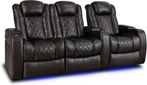 Vista 30 de Valencia Tuscany - Asiento de cine en casa, sillón reclinable eléctrico de piel de napa con espuma viscoelástica de gel frío, carga USB-C/USB-A