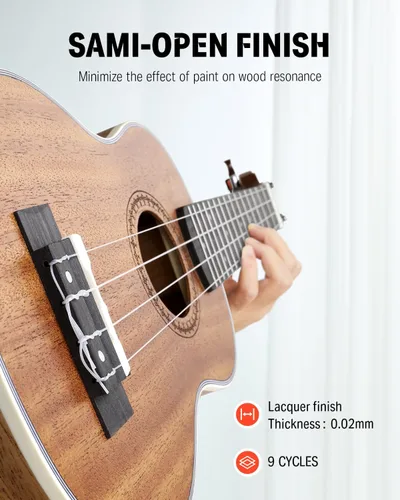Vista 5 de Donner - Ukelele soprano Yukalalee DUS-200, de caoba, 21 pulgadas, kit para principiantes con lecciones en línea gratis, bolsa de concierto cuerdas