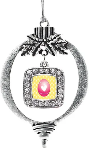 Vista 176 de Inspired Silver - Mis iniciales - Adorno con dije de letra S - Adornos navideños cuadrados de plata con joyas de circonita cúbica