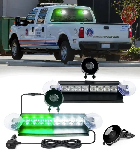 Vista 13 de Xprite Luces Estroboscópicas de Emergencia Ámbar para Tablero, Luz Intermitente Interior del Parabrisas con Ventosas para Camiones de Construcción