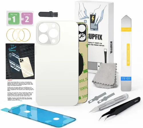 Vista 25 de Reemplazo de cristal trasero para iPhone 13 Pro Max con herramientas de reparación, reemplazo de cubierta trasera de gran agujero para todos