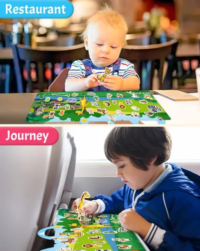 Vista 3 de Benresive - Libro de calcomanías reutilizables para niños de 2 a 4 años, libros con calcomanías de viaje divertidas y actividades de manualidades