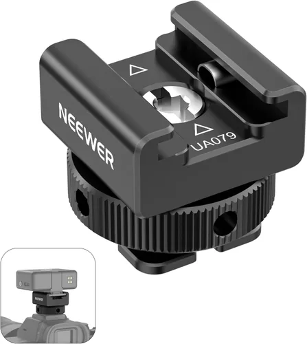 Vista 6 de Neewer Paquete de dos (2) adaptadores de montaje Pro duraderos de 1/4 pulgadas para tornillo de trípode a zapata caliente flash