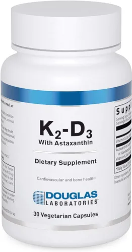 Douglas Laboratories K2-D3 con astaxantina - Soporte antioxidante para huesos, función inmune y salud vascular* - Con menaquinona-7 y vitamina D -
