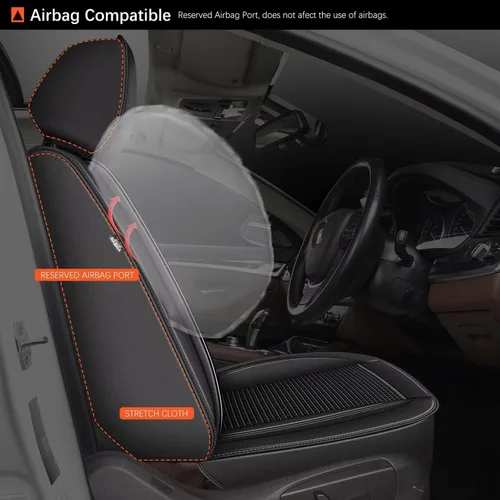 Vista 3 de Fundas de asiento delantero para Hyundai Venue 2020-2023 2024 de piel de seda helada, protector de asiento de automóvil transpirable