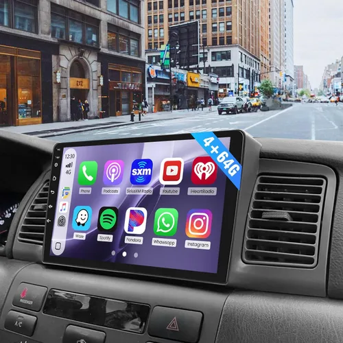 Vista 9 de Roinvou [2G+64G] Radio Android para Toyota Corolla EX 2005-2012 con Carplay inalámbrico/Android Auto, pantalla táctil de 9 pulgadas para Corolla