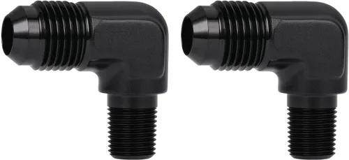 Vista 27 de 12AN macho flare a 1/2 NPT adaptador de montaje macho conector de unión recto aluminio negro