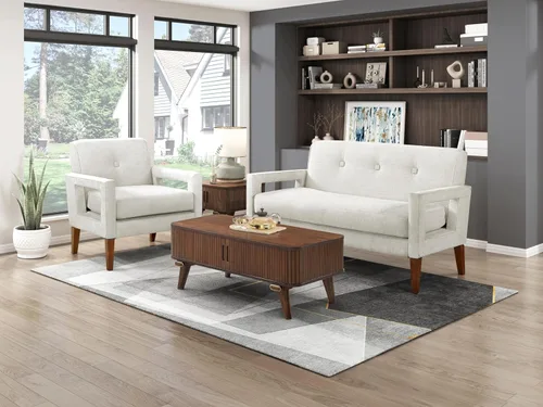 Vista 2 de Sofá modular Cloud Sofás seccionales con diván, sofá cama, fundas reversibles para sala de estar y dormitorio, muebles amigables tapizados, beige, 2