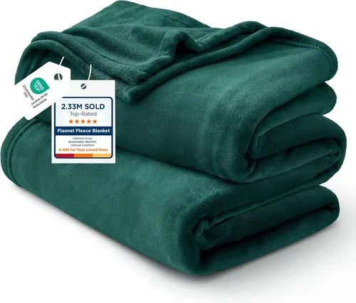 Vista 40 de Bedsure GentleSoft Manta de forro polar, tamaño individual, color gris, 10.53 oz/m², ligera, afelpada, acogedora, suave y cálida para cama, sofá