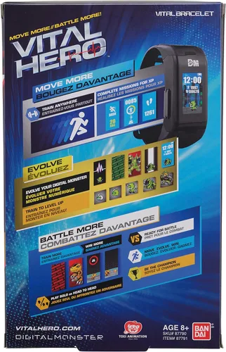 Vista 3 de Bandai Namco - Digimon - Vital Hero Rastreador de Fitness Interactivo/ Reloj Digital/ Mascota Virtual (Negro)