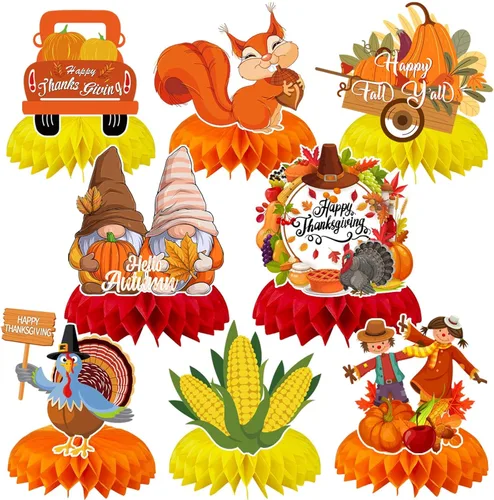 Vista 14 de JULMELON 8 piezas de decoración de mesa del 4 de julio, centros de mesa 3D de doble cara del 4 de julio para mesas, decoración patriótica