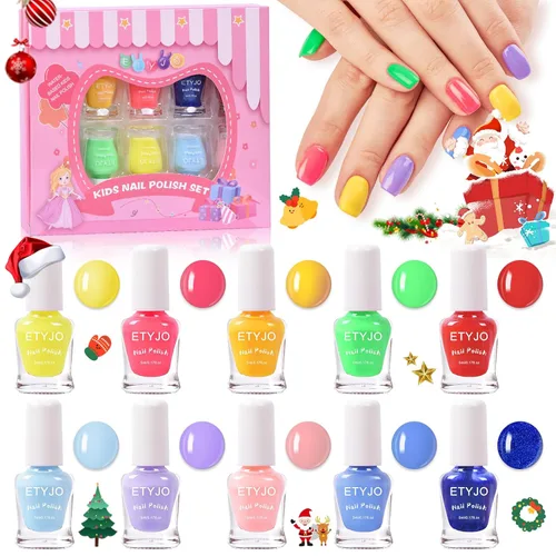 Vista 10 de Esmalte de uñas para niños - 100% no tóxico, fácil de quitar, esmalte de uñas a base de agua de secado rápido para niños pequeños, 7