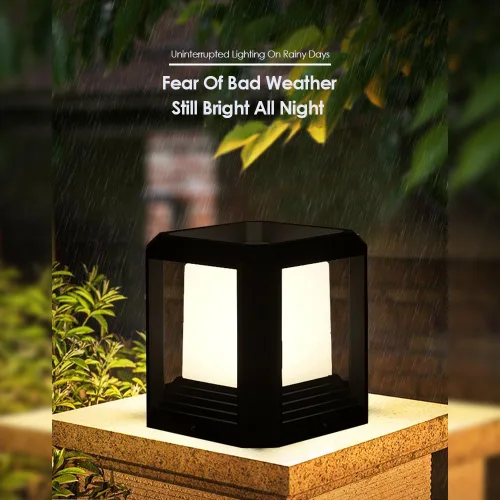 Vista 2 de Luces de poste para exteriores, se adapta a 5.91 x 5.91 x 6.34 pulgadas, valla de madera para patio, jardín, farol LED impermeable de 13 W, 3000 K