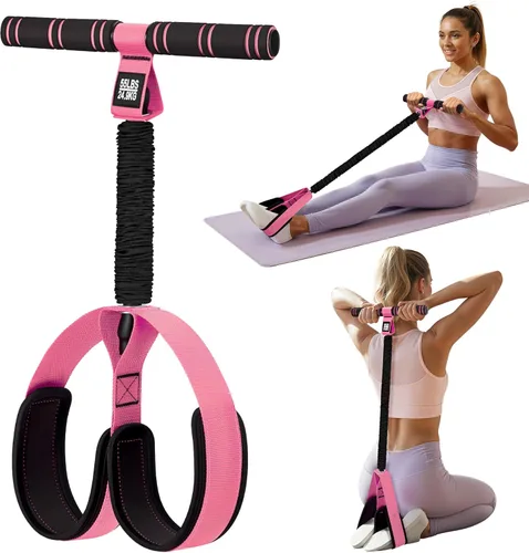 Vista 9 de Pedal Resistance Band with Handle Upgraded 55LBS Exercise Resistance Bands for Core, Abs, Legs, Glutes, Arms, Strength, Physical Therapy, Pilates
