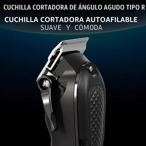 Vista 4 de Haokry - Cortadora de pelo para hombres profesional - Cortapelo inalámbrico y con cable para corte de pelo y aseo. Recortador de barba recargable