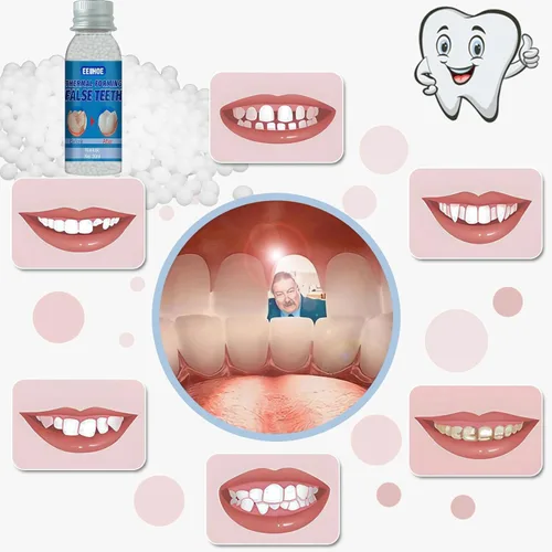 Vista 3 de Kit de Reparación de Dientes Postizos, Kit de Reemplazo de Dientes Falsos Provisionales para Restauración Provisional 【100% Nuevo 30Ml -1 Botella】