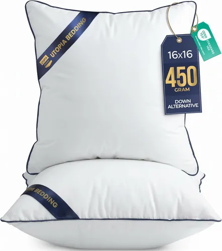Vista 9 de Utopia Bedding - Relleno de almohadas decorativas (paquete de 2, color blanco), almohadas para sofá, cama y sofá de 12 x 12 pulgadas, relleno