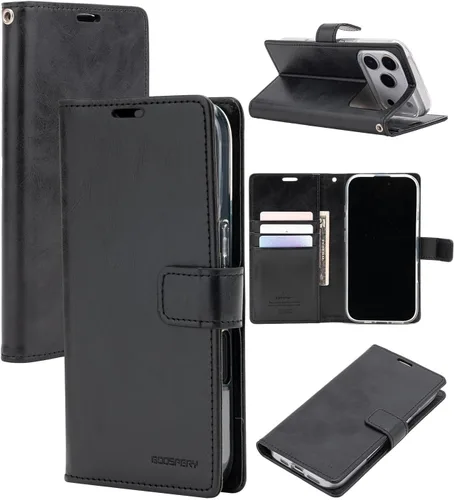 Vista 52 de GOOSPERY Bluemoon - Cartera compatible con iPhone 13 Pro Max, funda de piel sintética de alta calidad, soporte para tarjeta con tapa para teléfono