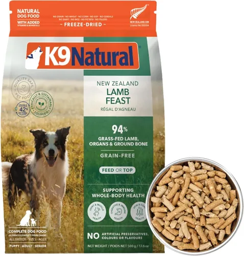 Vista 18 de K9 Natural - Alimento liofilizado para perros sin granos - Cordero, 4 libras