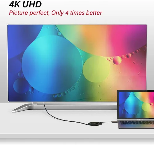 Vista 6 de Cable HDMI de fibra óptica de 30 pies, cable HDMI de fibra compatible con 4K@60Hz, 4:4:4/4:2:2/4:2:0, HDR, Dolby Vision, HDCP 2.2, ARC, 3D, alta