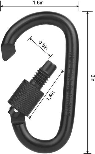 Vista 6 de Mosquetón con Cierre de Seguridad, Vonpri Clips de Anillo en D de 3 Pulgadas con Resorte a Presión y Gancho para Llavero con Puerta de Tornillo