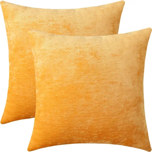 Vista 24 de Jeneoo - Fundas de almohada decorativas rojas brillantes de chenilla suave, fundas de cojín cómodas y sólidas para sofá de sala de estar