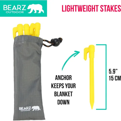 Vista 5 de Manta de bolsillo, manta de viaje impermeable, azul, mediana, sintética, moderna, picnic, camping, senderismo