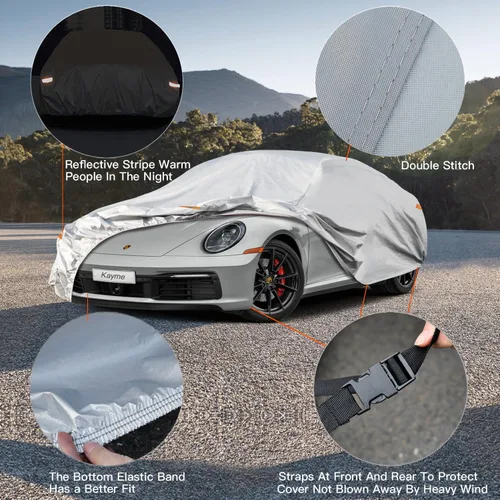 Vista 3 de Kayme Funda para Automóvil Impermeable para Todo Clima para Automóviles, Ajuste Universal para Sedán/Deportivos/Cupé Compatible con Mazda Miata MX5