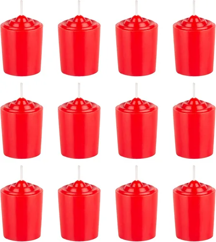 Vista 9 de Velas votivas sin perfume marfil de 15 horas, paquete de 12