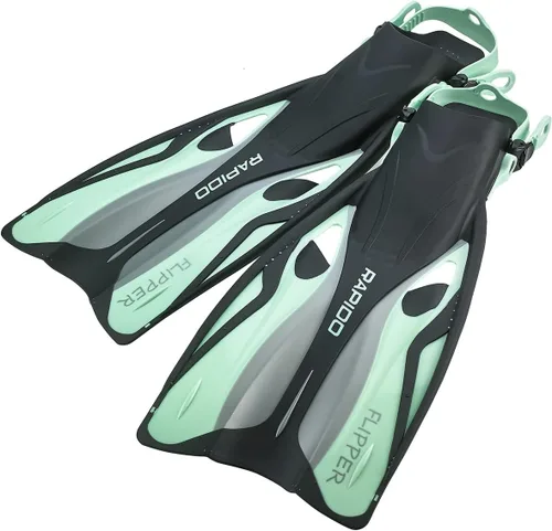 Vista 10 de Rapido Boutique Collection - Aleta de esnórquel ajustable con bolsa de transporte para equipo de esnórquel, fácil de empacar y viajar, aletas