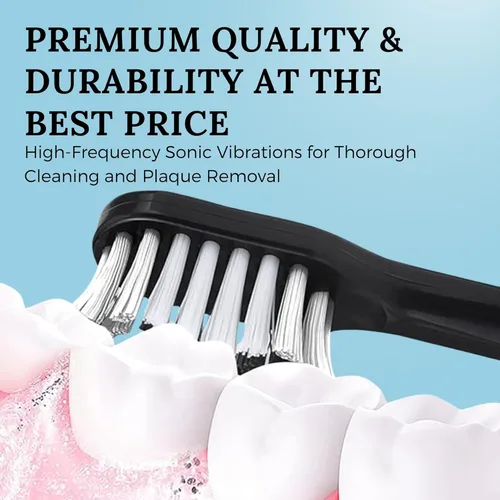 Vista 5 de Cepillo de dientes eléctrico para adultos, cepillo de dientes sónico con cabezales reemplazables y 15 modos de cepillado, cepillos de dientes