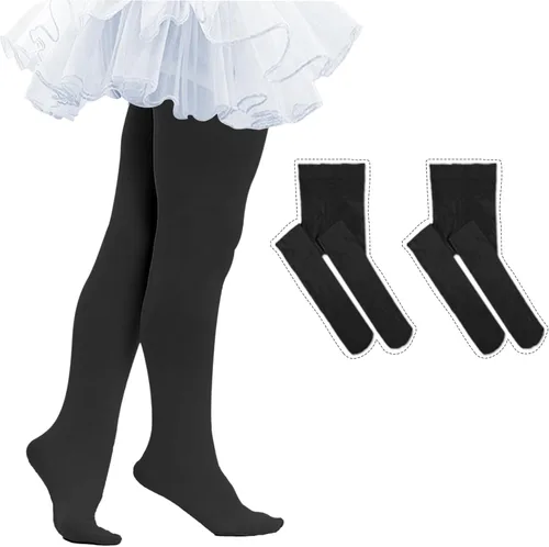 Vista 2 de Medias de Ballet para Niñas - Medias Ultra Suaves y Elásticas con Pies para Niñas Pequeñas - Calcetines Cálidos