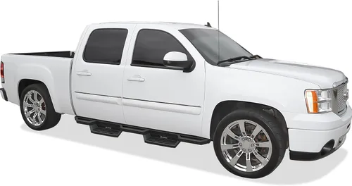 Vista 2 de APS Barras Nerf de acero inoxidable de 6.5 pulgadas, guardias basculantes de tubo cuadrado compatibles con Chevy Silverado GMC Sierra Crew Cab 01-07