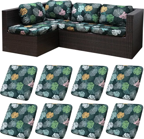 Vista 41 de Fundas de cojín elásticas para patio, fundas de cojín para muebles de patio, fundas de cojín para muebles de patio, protector de muebles lavable