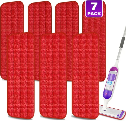Vista 6 de 7 unidades de almohadillas reutilizables de microfibra para Swiffer PowerMop - MEXERRIS PowerMop recambios, almohadillas de trapeador para suelos