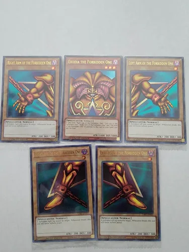 Exodia The Forbidden One - Juego de 5 tarjetas de YuGiOh Lost Art Yugi's God Card Set LART-EN004, LART-EN005, LART-EN002, LART-EN006, LART-EN003