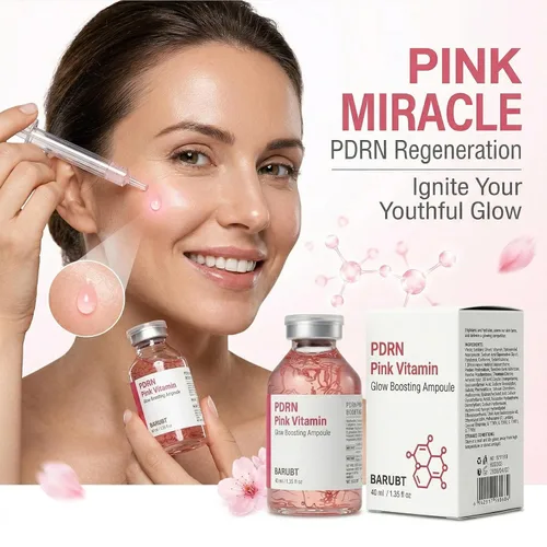Vista 2 de Glow Boosting PDRN Pink Vitamin Ampoule 1.35 fl oz, Copper Peptides & Vitamin B12 Serum for Face with Collagen & Multi Peptides & 10 Hyaluronic