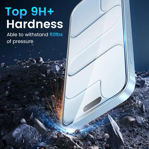 Vista 2 de Fotbor Compatible con 3 protectores de pantalla de iPhone Air con 1 juego de protector de lente de cámara, actualización 2025 9H+ vidrio templado