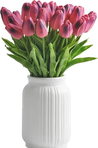 Vista 10 de Tulipán artificial de 30 piezas de flores de tacto real para la decoración del hogar de la boda centro de mesa