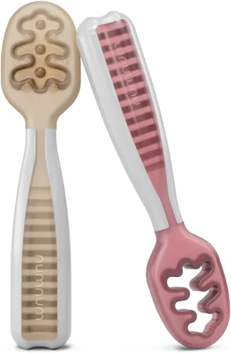 Vista 12 de NumNum Juego de cucharas para bebé, utensilios esenciales Pre-Spoon GOOtensils para 6+ meses, cucharas de autoalimentación de primera etapa
