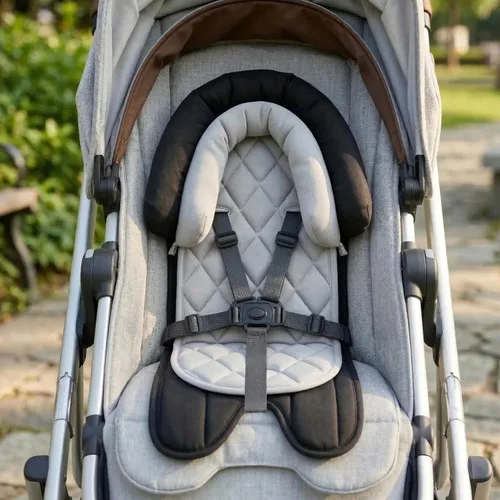 Vista 4 de Pro Goleem Soporte de cabeza para asiento de coche para bebé, suave inserto para asiento de coche para bebé, soporte de cabeza para asiento de coche